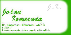 jolan kommenda business card